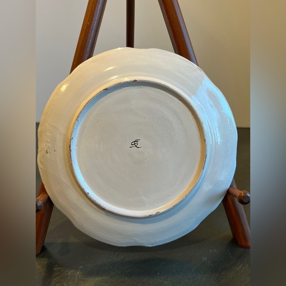 VTG SC Decorative Plate. Handpainted Bird On A Cranberry Branch - Picture 4 of 4